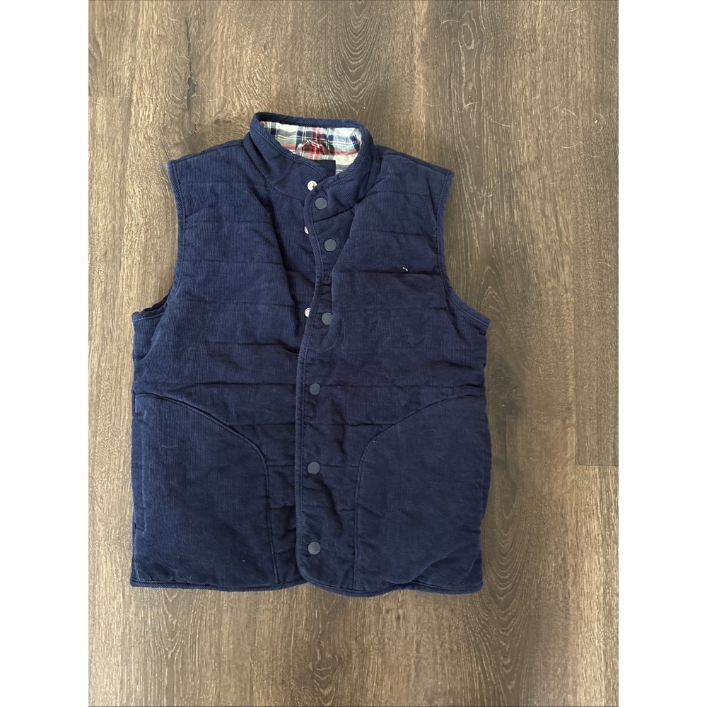Janie and Jack Navy Corduroy Plaid Vest Size 7-8 Preppy Holiday Family Pics MINT